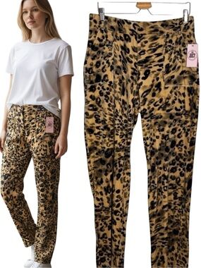 JUICY by JUICY COUTURE Leopard Animal Print Pants Soft Stretch Size L